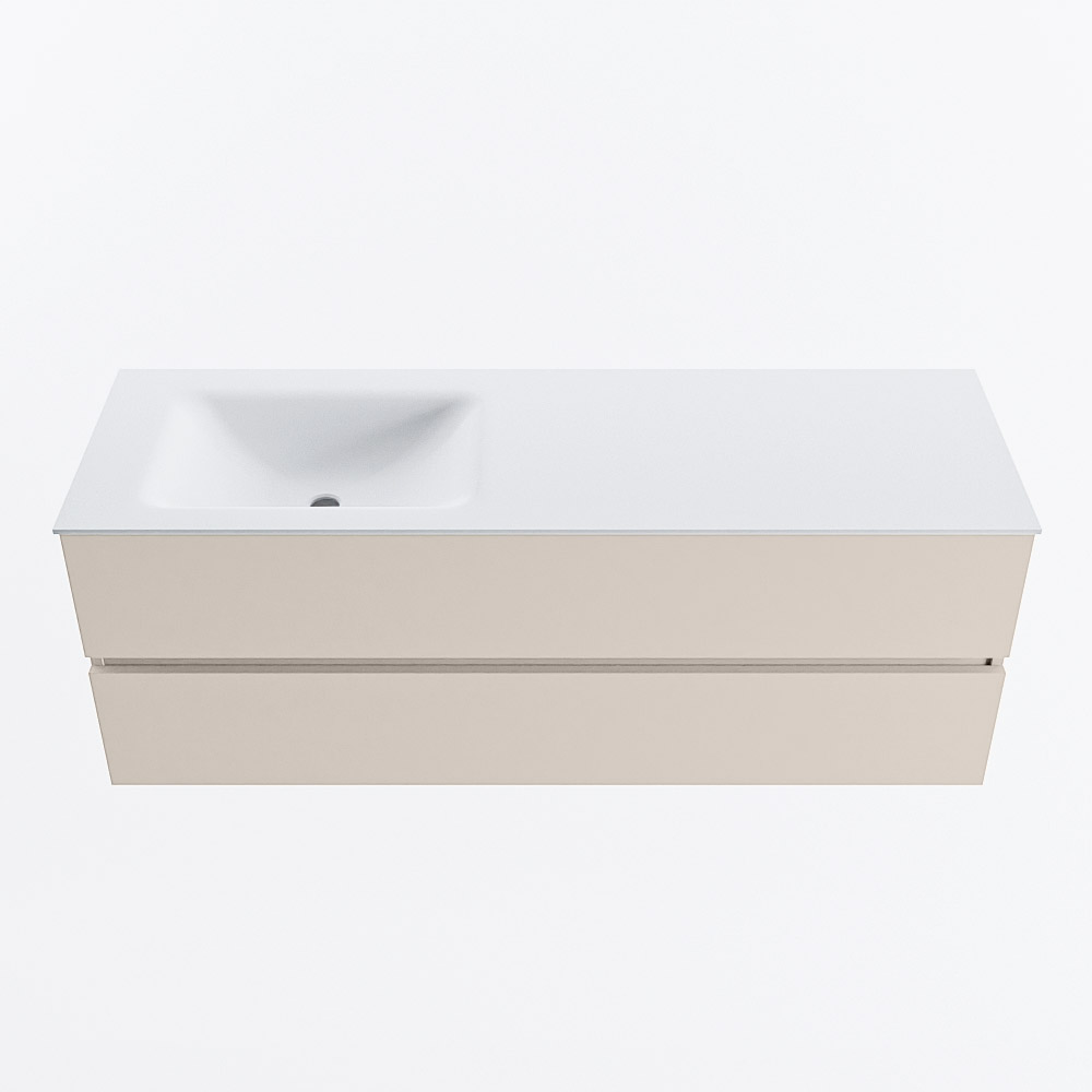MONDIAZ VICA 140cm mueble de baño Linen 2 cajones. Lavabo CLOUD Izquierda 1 orificio, color Talc. 5 MONDIAZ VICA 140cm mueble de baño Linen 2 cajones. Lavabo CLOUD Izquierda 1 orificio, color Talc. - Imagen 5
