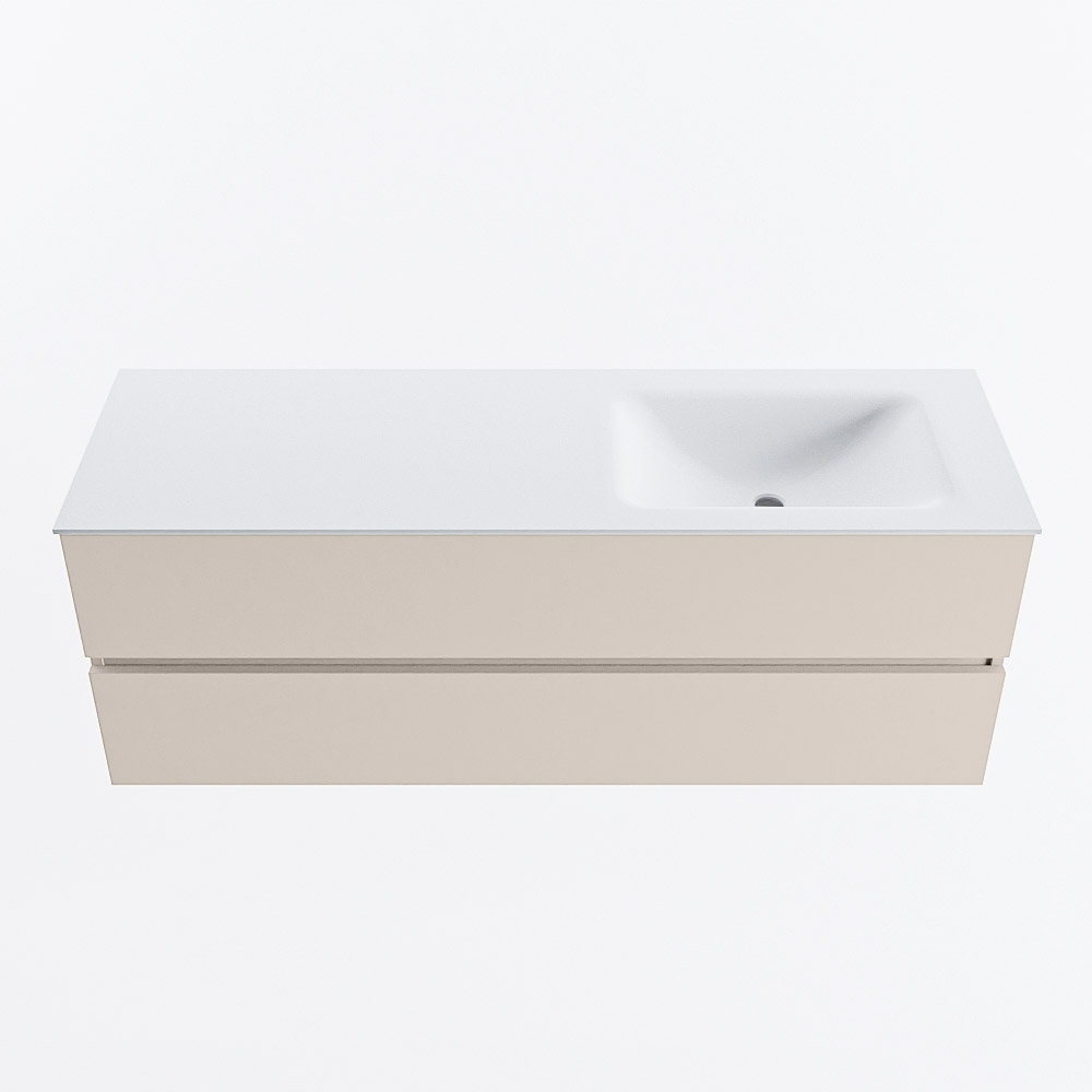 MONDIAZ VICA 140cm mueble de baño Linen 2 cajones. Lavabo CLOUD Derecho 1 orificio, color Talc. 5 MONDIAZ VICA 140cm mueble de baño Linen 2 cajones. Lavabo CLOUD Derecho 1 orificio, color Talc. - Imagen 5