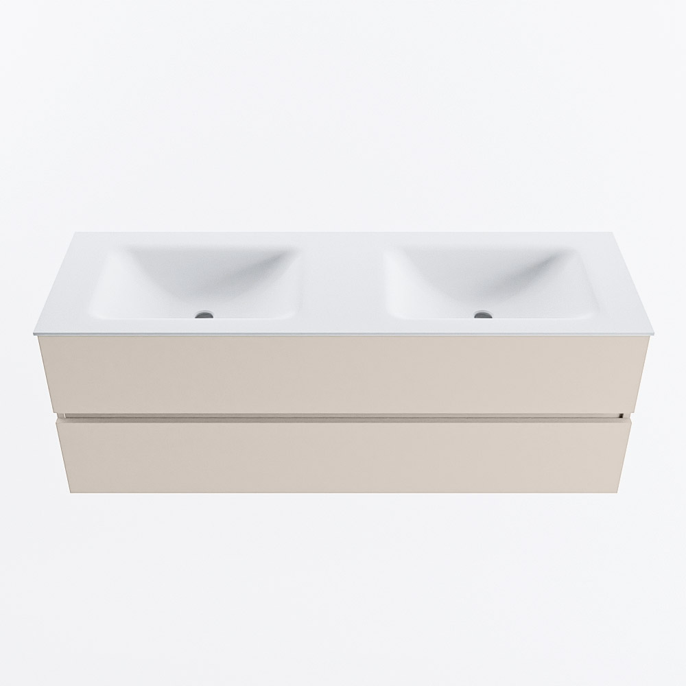 MONDIAZ VICA 140cm mueble de baño Linen 2 cajones. Lavabo CLOUD Doble sin orificio, color Talc. 5 MONDIAZ VICA 140cm mueble de baño Linen 2 cajones. Lavabo CLOUD Doble sin orificio, color Talc. - Imagen 5