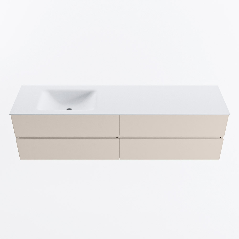 MONDIAZ VICA 180cm mueble de baño Linen 4 cajones. Lavabo CLOUD Izquierda sin orificio, color Talc. 5 MONDIAZ VICA 180cm mueble de baño Linen 4 cajones. Lavabo CLOUD Izquierda sin orificio, color Talc. - Imagen 5