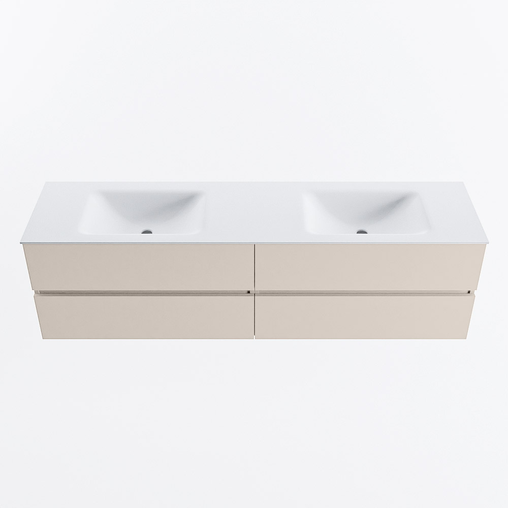 MONDIAZ VICA 180cm mueble de baño Linen 4 cajones. Lavabo CLOUD Doble sin orificio, color Talc. 5 MONDIAZ VICA 180cm mueble de baño Linen 4 cajones. Lavabo CLOUD Doble sin orificio, color Talc. - Imagen 5