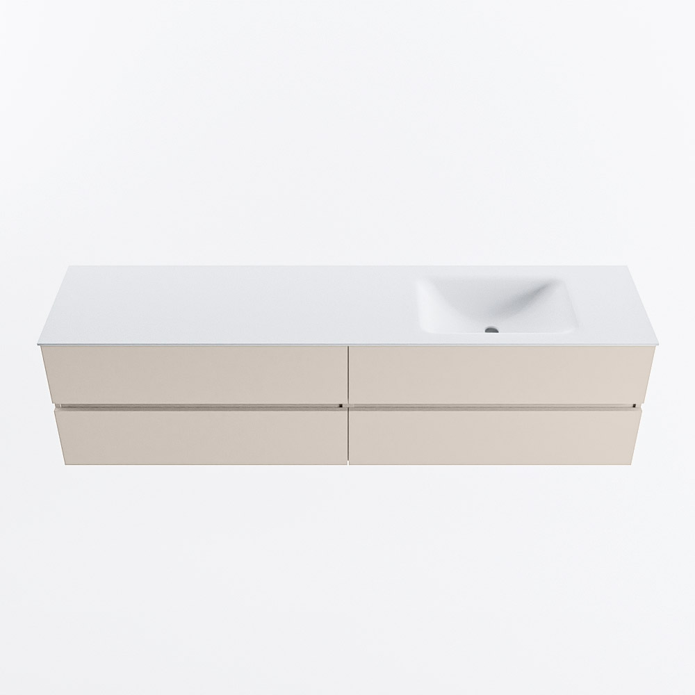 MONDIAZ VICA 190cm mueble de baño Linen 4 cajones. Lavabo CLOUD Derecho sin orificio, color Talc. 5 MONDIAZ VICA 190cm mueble de baño Linen 4 cajones. Lavabo CLOUD Derecho sin orificio, color Talc. - Imagen 5