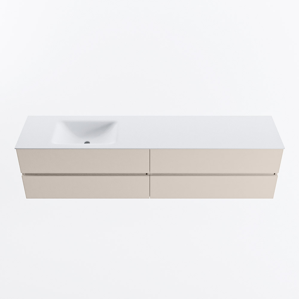 MONDIAZ VICA 200cm mueble de baño Linen 4 cajones. Lavabo CLOUD Izquierda 1 orificio, color Talc. 5 MONDIAZ VICA 200cm mueble de baño Linen 4 cajones. Lavabo CLOUD Izquierda 1 orificio, color Talc. - Imagen 5
