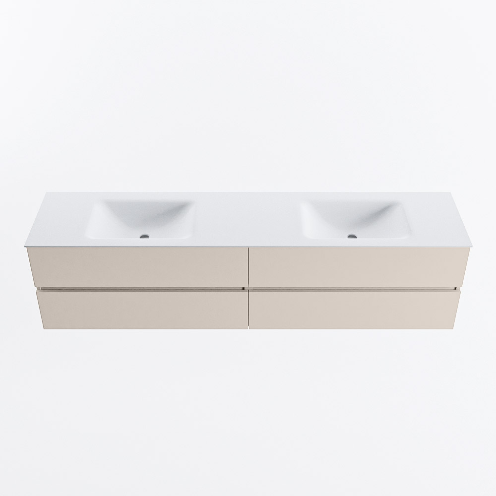 MONDIAZ VICA 200cm mueble de baño Linen 4 cajones. Lavabo CLOUD Doble 2 orificios, color Talc. 5 MONDIAZ VICA 200cm mueble de baño Linen 4 cajones. Lavabo CLOUD Doble 2 orificios, color Talc. - Imagen 5