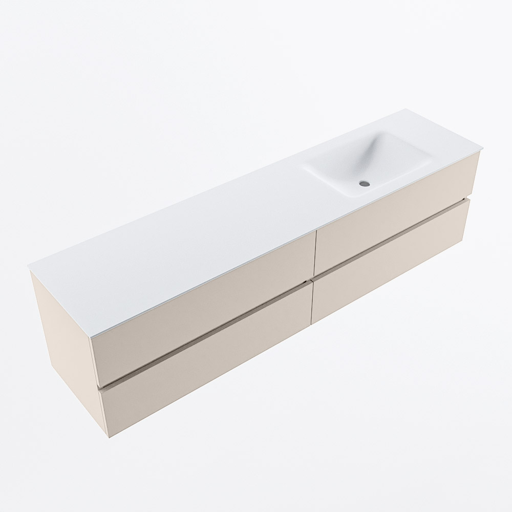 MONDIAZ VICA 190cm mueble de baño Linen 4 cajones. Lavabo CLOUD Derecho sin orificio, color Talc. 6 MONDIAZ VICA 190cm mueble de baño Linen 4 cajones. Lavabo CLOUD Derecho sin orificio, color Talc. - Imagen 6