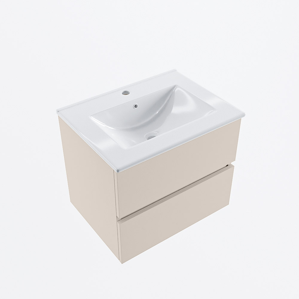 MONDIAZ VICA 60cm mueble de baño Linen 2 cajones. Lavabo DENIA Centro 1 orificio, color Blanco brillo. 6 MONDIAZ VICA 60cm mueble de baño Linen 2 cajones. Lavabo DENIA Centro 1 orificio, color Blanco brillo. - Imagen 6