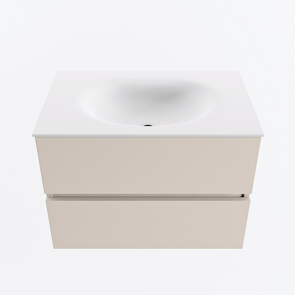 MONDIAZ VICA 70cm mueble de baño Linen 2 cajones. Lavabo MOON Centro 1 orificio, color Talc. 5 MONDIAZ VICA 70cm mueble de baño Linen 2 cajones. Lavabo MOON Centro 1 orificio, color Talc. - Imagen 5