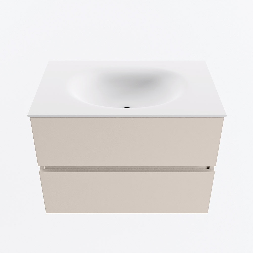 MONDIAZ VICA 70cm mueble de baño Linen 2 cajones. Lavabo MOON Centro sin orificio, color Talc. 5 MONDIAZ VICA 70cm mueble de baño Linen 2 cajones. Lavabo MOON Centro sin orificio, color Talc. - Imagen 5