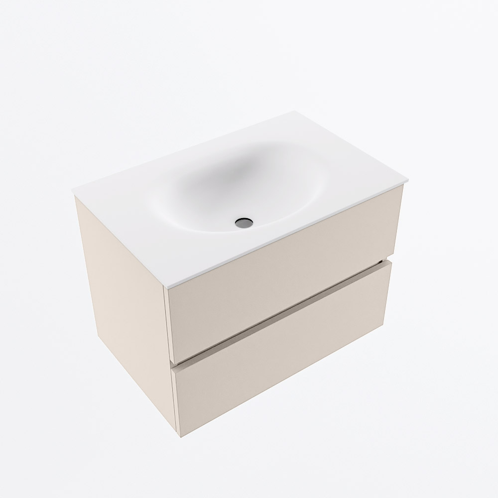 MONDIAZ VICA 70cm mueble de baño Linen 2 cajones. Lavabo MOON Centro 1 orificio, color Talc. 6 MONDIAZ VICA 70cm mueble de baño Linen 2 cajones. Lavabo MOON Centro 1 orificio, color Talc. - Imagen 6