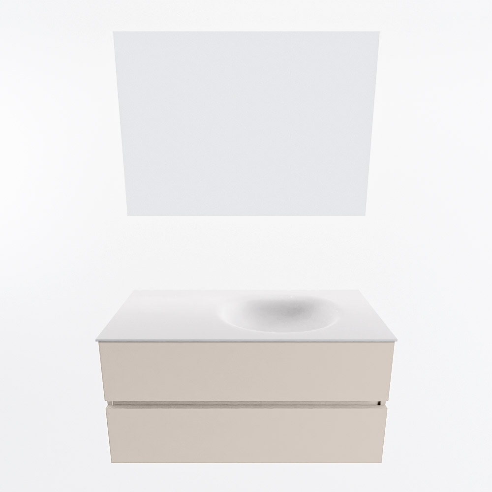 MONDIAZ VICA 100cm mueble de baño Linen 2 cajones. Lavabo MOON Derecho sin orificio color Talc con espejo LED. 5 MONDIAZ VICA 100cm mueble de baño Linen 2 cajones. Lavabo MOON Derecho sin orificio color Talc con espejo LED. - Imagen 5