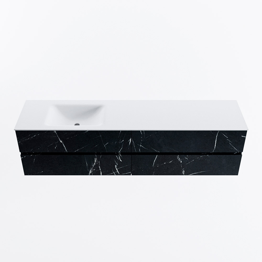 MONDIAZ VICA 190cm mueble de baño Marquina 4 cajones. Lavabo CLOUD Izquierda 1 orificio, color Talc. 5 MONDIAZ VICA 190cm mueble de baño Marquina 4 cajones. Lavabo CLOUD Izquierda 1 orificio, color Talc. - Imagen 5