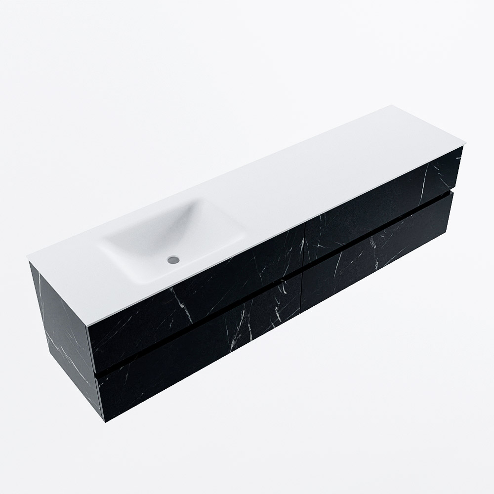 MONDIAZ VICA 190cm mueble de baño Marquina 4 cajones. Lavabo CLOUD Izquierda 1 orificio, color Talc. 6 MONDIAZ VICA 190cm mueble de baño Marquina 4 cajones. Lavabo CLOUD Izquierda 1 orificio, color Talc. - Imagen 6