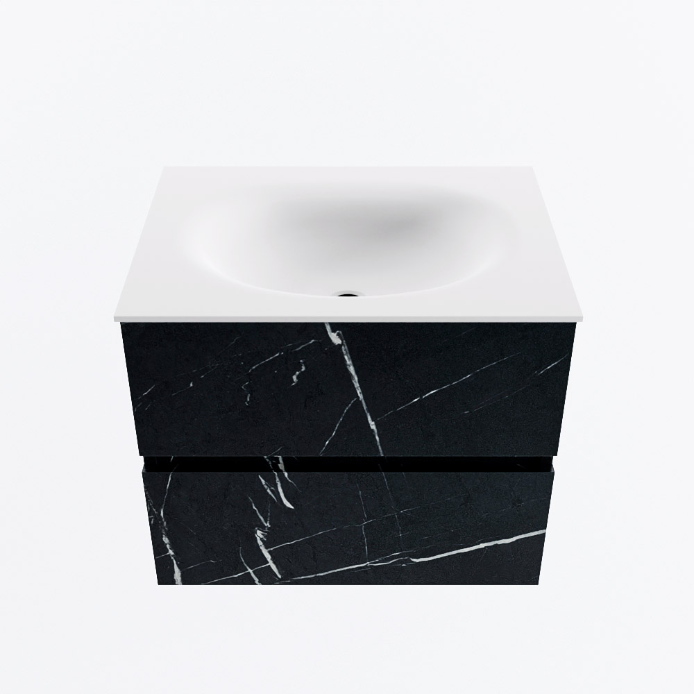 MONDIAZ VICA 60cm mueble de baño Marquina 2 cajones. Lavabo MOON Centro sin orificio, color Talc. 5 MONDIAZ VICA 60cm mueble de baño Marquina 2 cajones. Lavabo MOON Centro sin orificio, color Talc. - Imagen 5