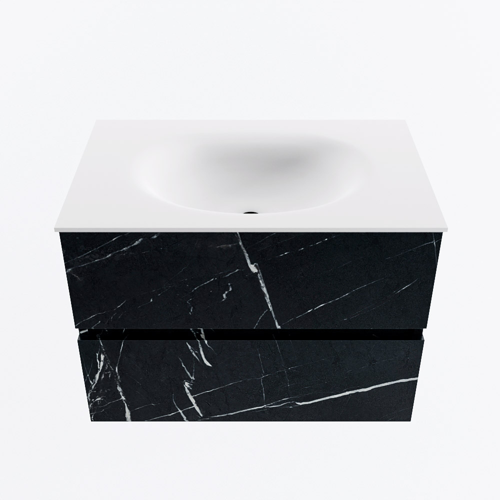 MONDIAZ VICA 70cm mueble de baño Marquina 2 cajones. Lavabo MOON Centro 1 orificio, color Talc. 5 MONDIAZ VICA 70cm mueble de baño Marquina 2 cajones. Lavabo MOON Centro 1 orificio, color Talc. - Imagen 5