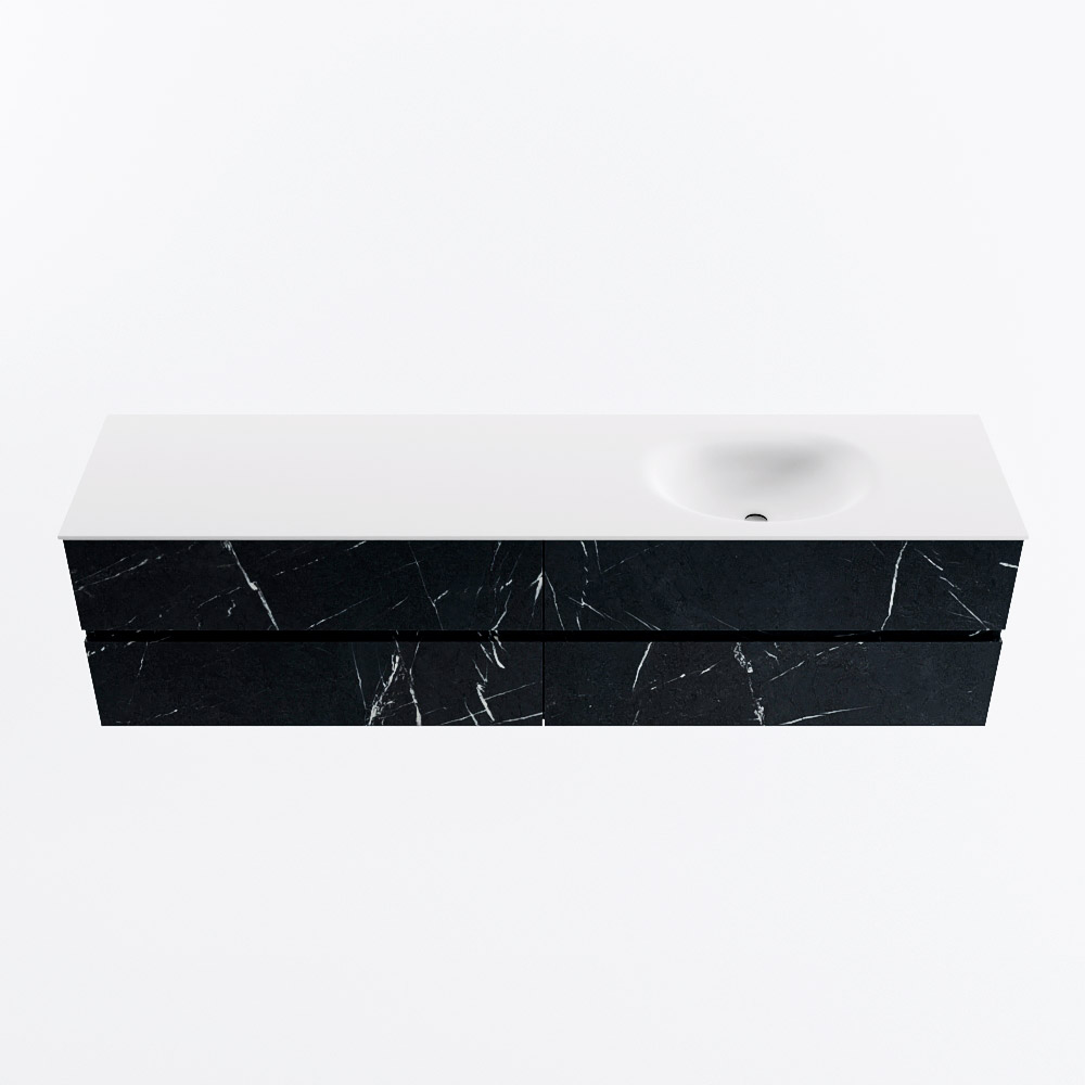 MONDIAZ VICA 190cm mueble de baño Marquina 4 cajones. Lavabo MOON Derecho 1 orificio, color Talc. 5 MONDIAZ VICA 190cm mueble de baño Marquina 4 cajones. Lavabo MOON Derecho 1 orificio, color Talc. - Imagen 5
