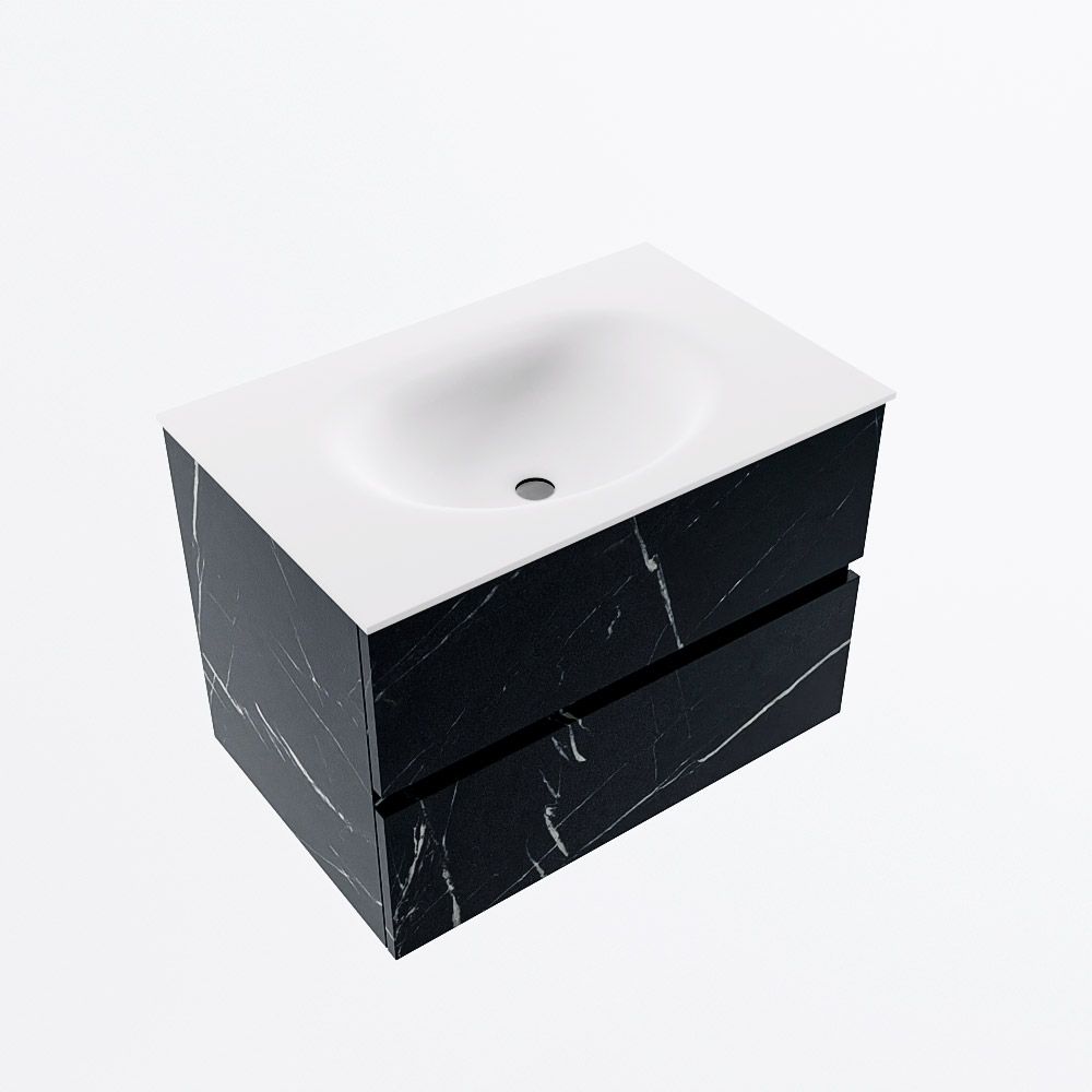 MONDIAZ VICA 70cm mueble de baño Marquina 2 cajones. Lavabo MOON Centro 1 orificio, color Talc. 6 MONDIAZ VICA 70cm mueble de baño Marquina 2 cajones. Lavabo MOON Centro 1 orificio, color Talc. - Imagen 6