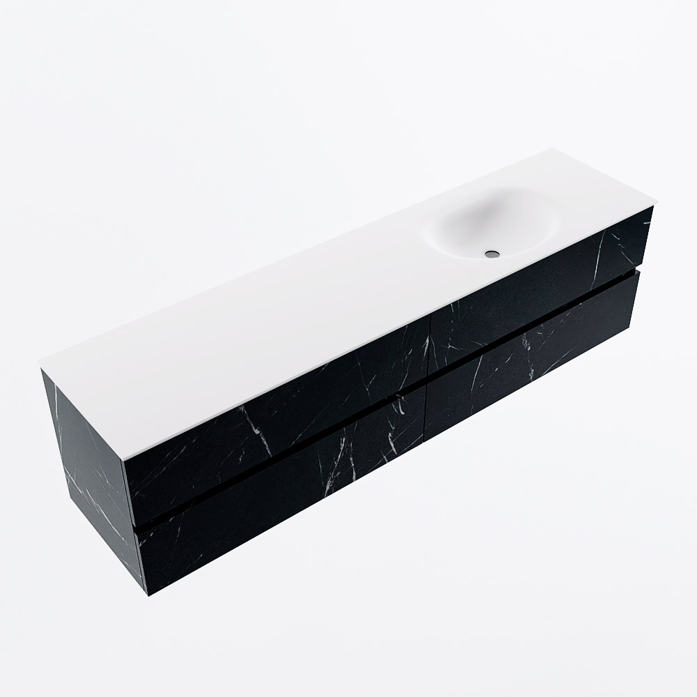 MONDIAZ VICA 190cm mueble de baño Marquina 4 cajones. Lavabo MOON Derecho 1 orificio, color Talc. 6 MONDIAZ VICA 190cm mueble de baño Marquina 4 cajones. Lavabo MOON Derecho 1 orificio, color Talc. - Imagen 6