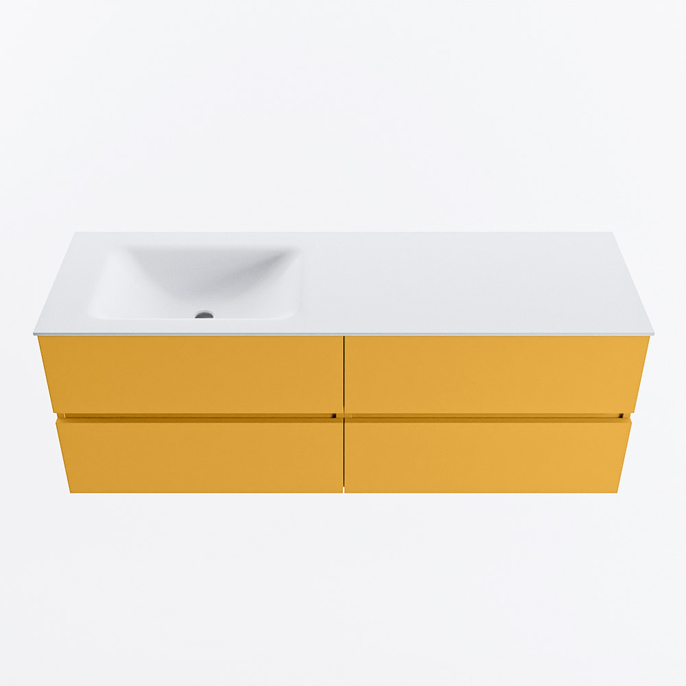 MONDIAZ VICA 140cm mueble de baño Ocher 4 cajones. Lavabo CLOUD Izquierda sin orificio, color Talc. 5 MONDIAZ VICA 140cm mueble de baño Ocher 4 cajones. Lavabo CLOUD Izquierda sin orificio, color Talc. - Imagen 5