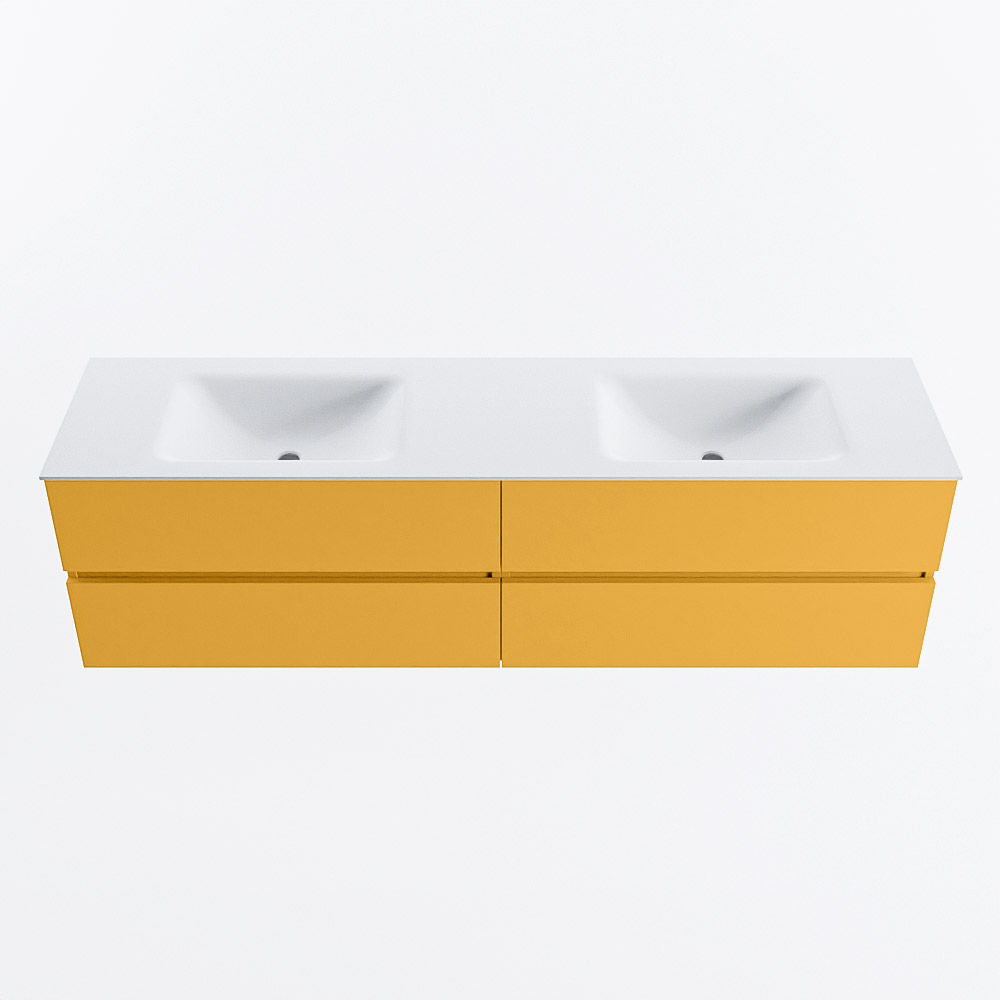 MONDIAZ VICA 180cm mueble de baño Ocher 4 cajones. Lavabo CLOUD Doble sin orificio, color Talc. 5 MONDIAZ VICA 180cm mueble de baño Ocher 4 cajones. Lavabo CLOUD Doble sin orificio, color Talc. - Imagen 5