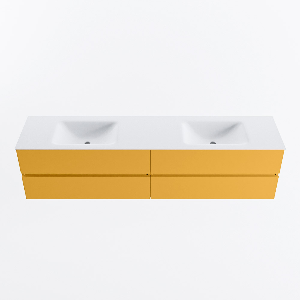 MONDIAZ VICA 200cm mueble de baño Ocher 4 cajones. Lavabo CLOUD Doble 2 orificios, color Talc. 5 MONDIAZ VICA 200cm mueble de baño Ocher 4 cajones. Lavabo CLOUD Doble 2 orificios, color Talc. - Imagen 5