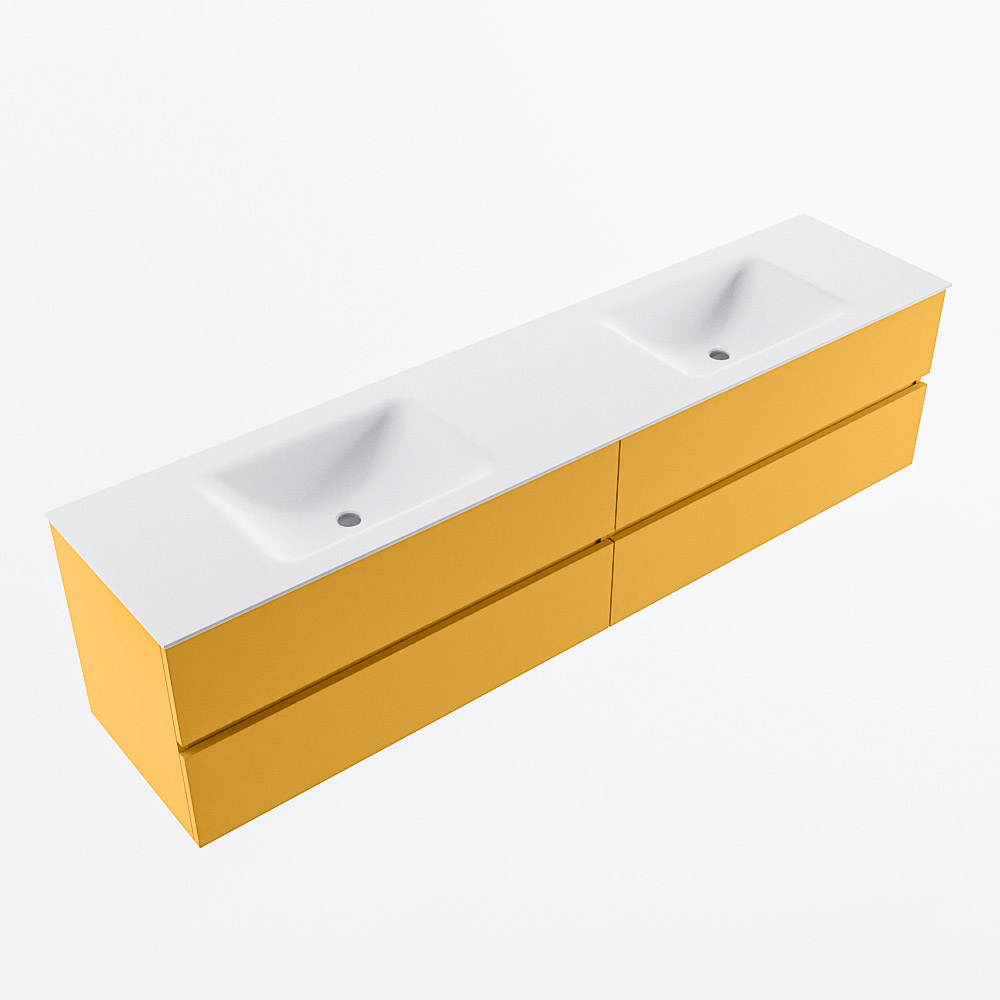 MONDIAZ VICA 200cm mueble de baño Ocher 4 cajones. Lavabo CLOUD Doble 2 orificios, color Talc. 6 MONDIAZ VICA 200cm mueble de baño Ocher 4 cajones. Lavabo CLOUD Doble 2 orificios, color Talc. - Imagen 6