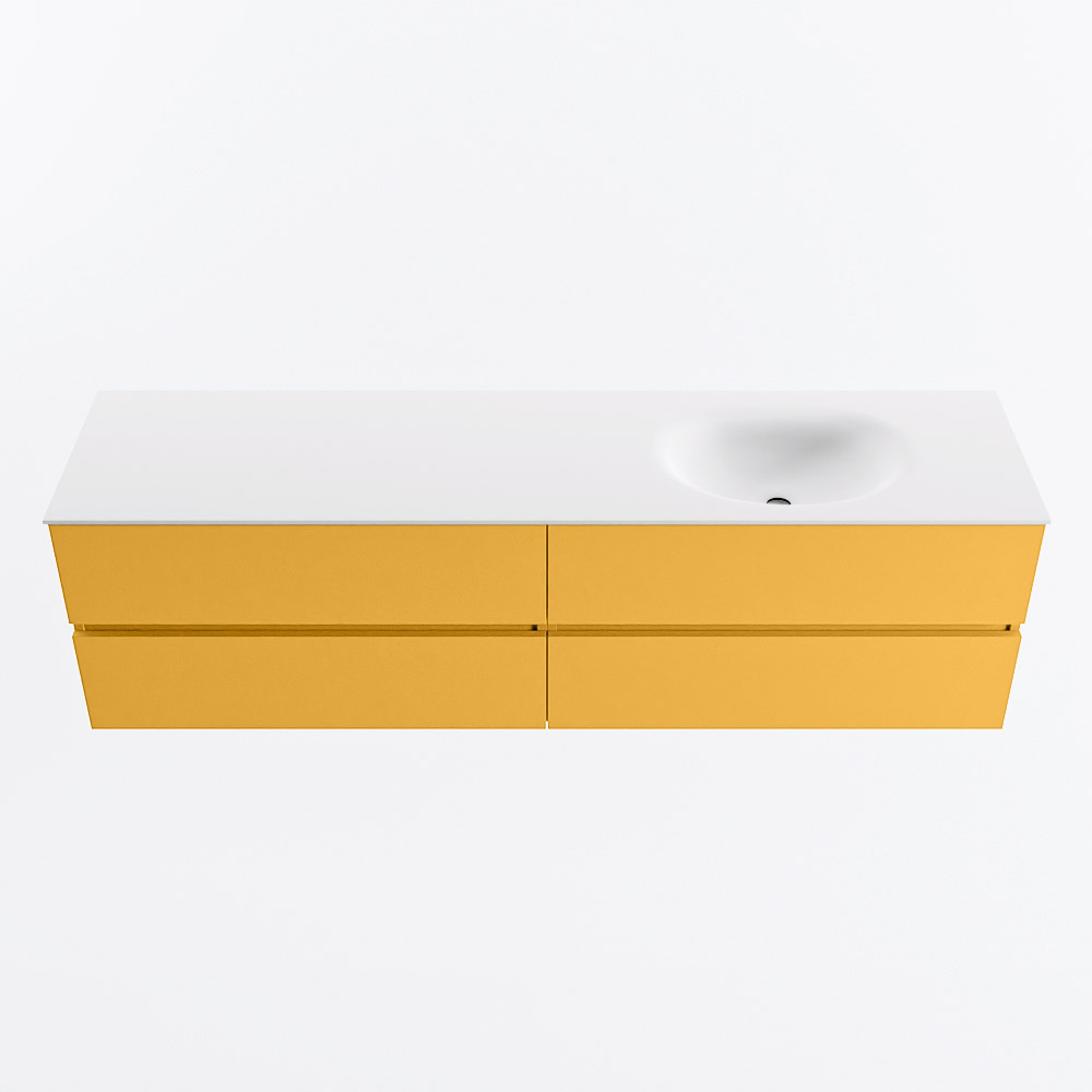 MONDIAZ VICA 180cm mueble de baño Ocher 4 cajones. Lavabo MOON Derecho 1 orificio, color Talc. 5 MONDIAZ VICA 180cm mueble de baño Ocher 4 cajones. Lavabo MOON Derecho 1 orificio, color Talc. - Imagen 5