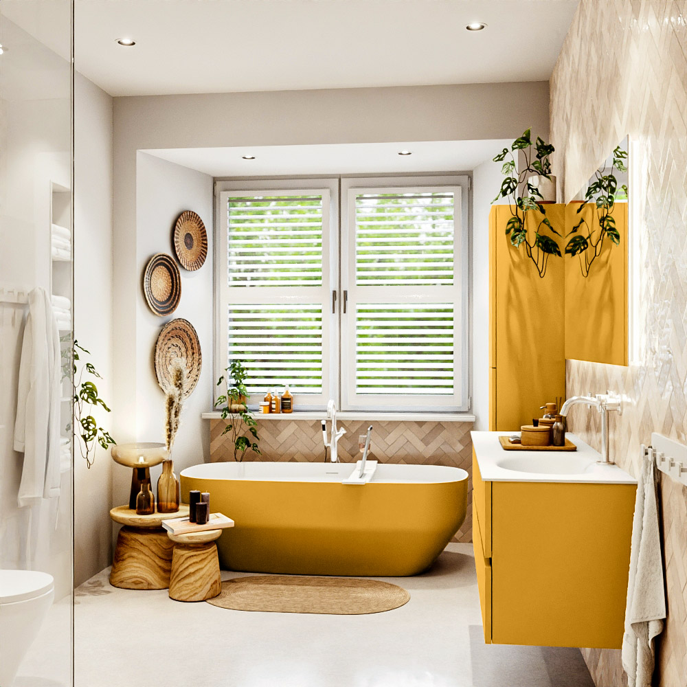 MONDIAZ VICA 140cm mueble de baño Ocher 4 cajones. Lavabo MOON Derecho 1 orificio, color Talc. 3 MONDIAZ VICA 140cm mueble de baño Ocher 4 cajones. Lavabo MOON Derecho 1 orificio, color Talc. - Imagen 3