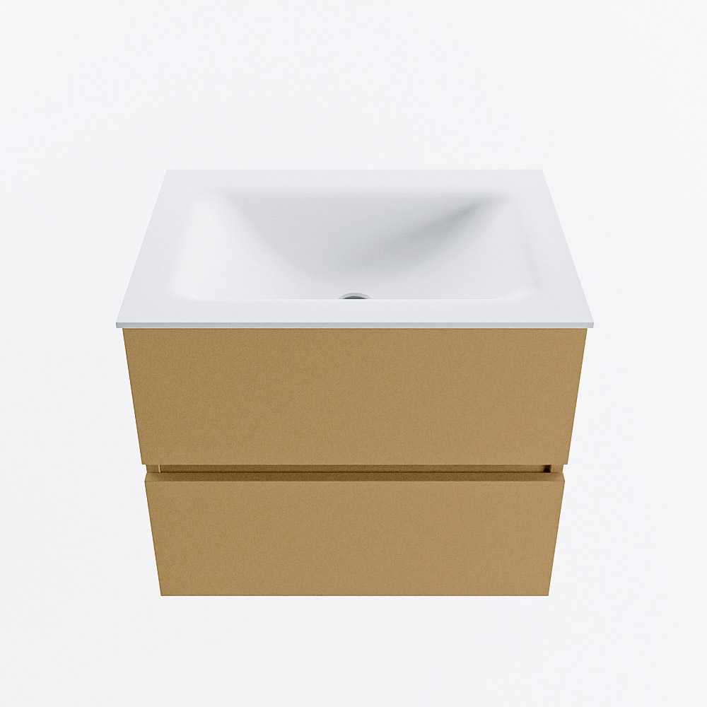 MONDIAZ VICA 60cm mueble de baño Oro 2 cajones. Lavabo CLOUD Centro sin orificio, color Talc. 5 MONDIAZ VICA 60cm mueble de baño Oro 2 cajones. Lavabo CLOUD Centro sin orificio, color Talc. - Imagen 5