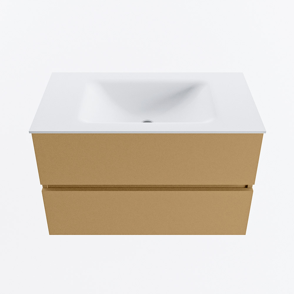 MONDIAZ VICA 80cm mueble de baño Oro 2 cajones. Lavabo CLOUD Centro sin orificio, color Talc. 5 MONDIAZ VICA 80cm mueble de baño Oro 2 cajones. Lavabo CLOUD Centro sin orificio, color Talc. - Imagen 5