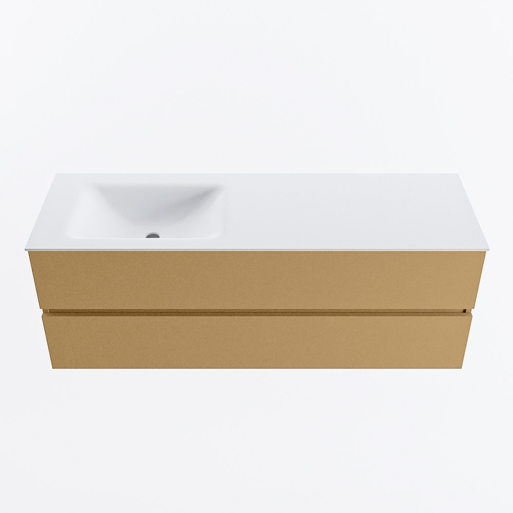 MONDIAZ VICA 140cm mueble de baño Oro 2 cajones. Lavabo CLOUD Izquierda 1 orificio, color Talc. 5 MONDIAZ VICA 140cm mueble de baño Oro 2 cajones. Lavabo CLOUD Izquierda 1 orificio, color Talc. - Imagen 5