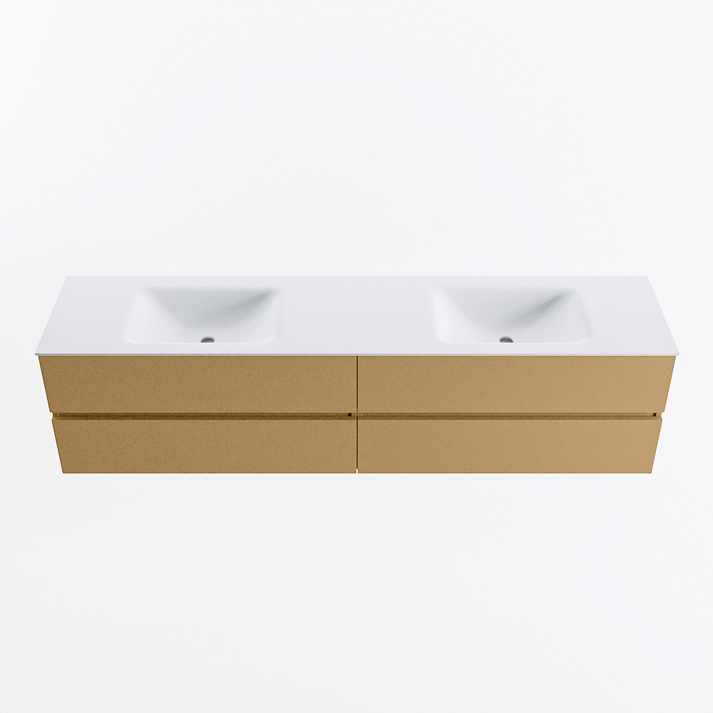 MONDIAZ VICA 200cm mueble de baño Oro 4 cajones. Lavabo CLOUD Doble 2 orificios, color Talc. 5 MONDIAZ VICA 200cm mueble de baño Oro 4 cajones. Lavabo CLOUD Doble 2 orificios, color Talc. - Imagen 5
