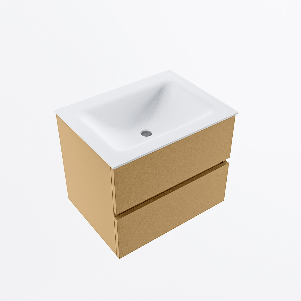 MONDIAZ VICA 60cm mueble de baño Oro 2 cajones. Lavabo CLOUD Centro sin orificio, color Talc. 6 MONDIAZ VICA 60cm mueble de baño Oro 2 cajones. Lavabo CLOUD Centro sin orificio, color Talc. - Imagen 6