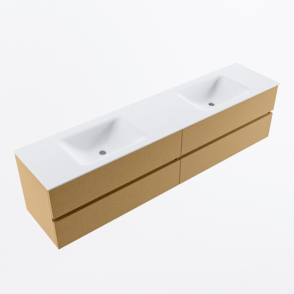 MONDIAZ VICA 200cm mueble de baño Oro 4 cajones. Lavabo CLOUD Doble 2 orificios, color Talc. 6 MONDIAZ VICA 200cm mueble de baño Oro 4 cajones. Lavabo CLOUD Doble 2 orificios, color Talc. - Imagen 6