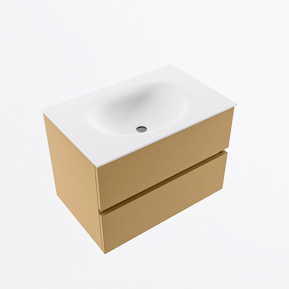 MONDIAZ VICA 70cm mueble de baño Oro 2 cajones. Lavabo MOON Centro 1 orificio, color Talc. 6 MONDIAZ VICA 70cm mueble de baño Oro 2 cajones. Lavabo MOON Centro 1 orificio, color Talc. - Imagen 6