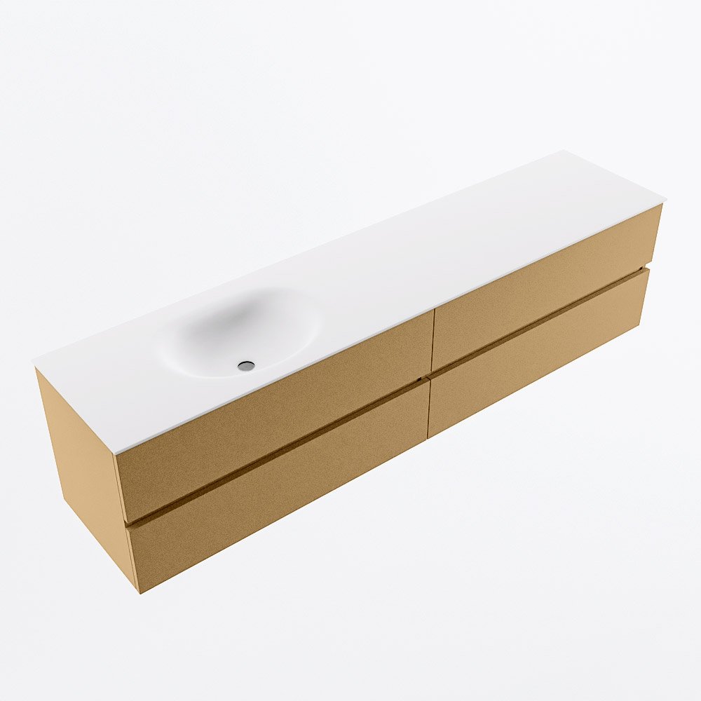 MONDIAZ VICA 200cm mueble de baño Oro 4 cajones. Lavabo MOON Izquierda sin orificio, color Talc. 6 MONDIAZ VICA 200cm mueble de baño Oro 4 cajones. Lavabo MOON Izquierda sin orificio, color Talc. - Imagen 6