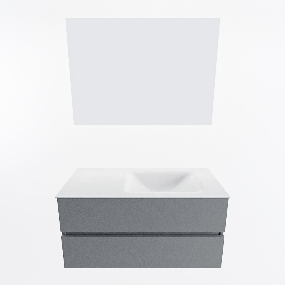MONDIAZ VICA 100cm mueble de baño Plata 2 cajones. Lavabo CLOUD Derecho sin orificio color Talc con espejo LED. 5 MONDIAZ VICA 100cm mueble de baño Plata 2 cajones. Lavabo CLOUD Derecho sin orificio color Talc con espejo LED. - Imagen 5