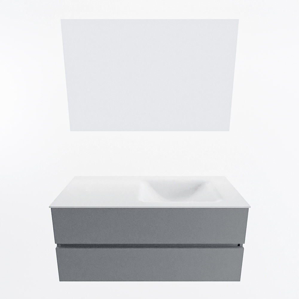 MONDIAZ VICA 110cm mueble de baño Plata 2 cajones. Lavabo CLOUD Derecho 1 orificio color Talc con espejo LED. 5 MONDIAZ VICA 110cm mueble de baño Plata 2 cajones. Lavabo CLOUD Derecho 1 orificio color Talc con espejo LED. - Imagen 5