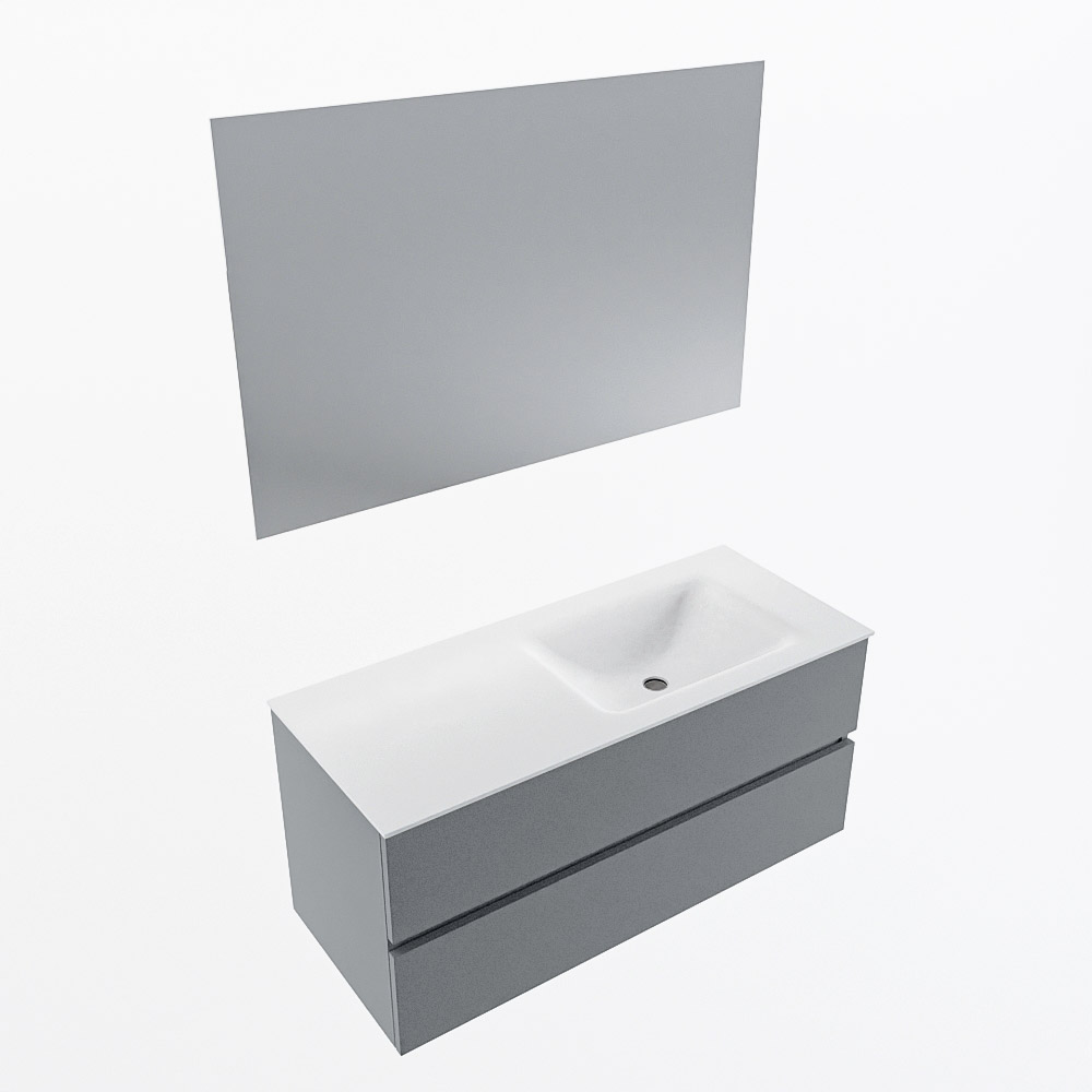 MONDIAZ VICA 110cm mueble de baño Plata 2 cajones. Lavabo CLOUD Derecho 1 orificio color Talc con espejo LED. 6 MONDIAZ VICA 110cm mueble de baño Plata 2 cajones. Lavabo CLOUD Derecho 1 orificio color Talc con espejo LED. - Imagen 6