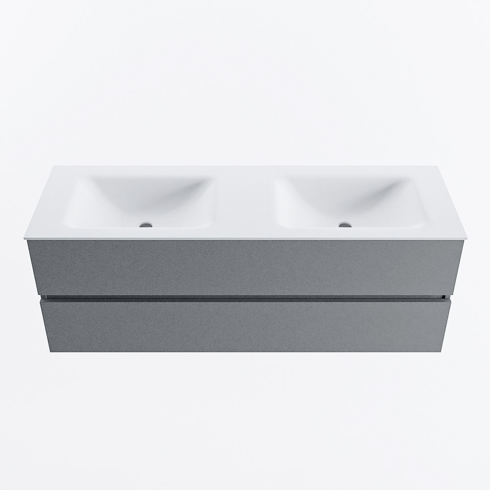 MONDIAZ VICA 140cm mueble de baño Plata 2 cajones. Lavabo CLOUD Doble 2 orificios, color Talc. 4 MONDIAZ VICA 140cm mueble de baño Plata 2 cajones. Lavabo CLOUD Doble 2 orificios, color Talc. - Imagen 4