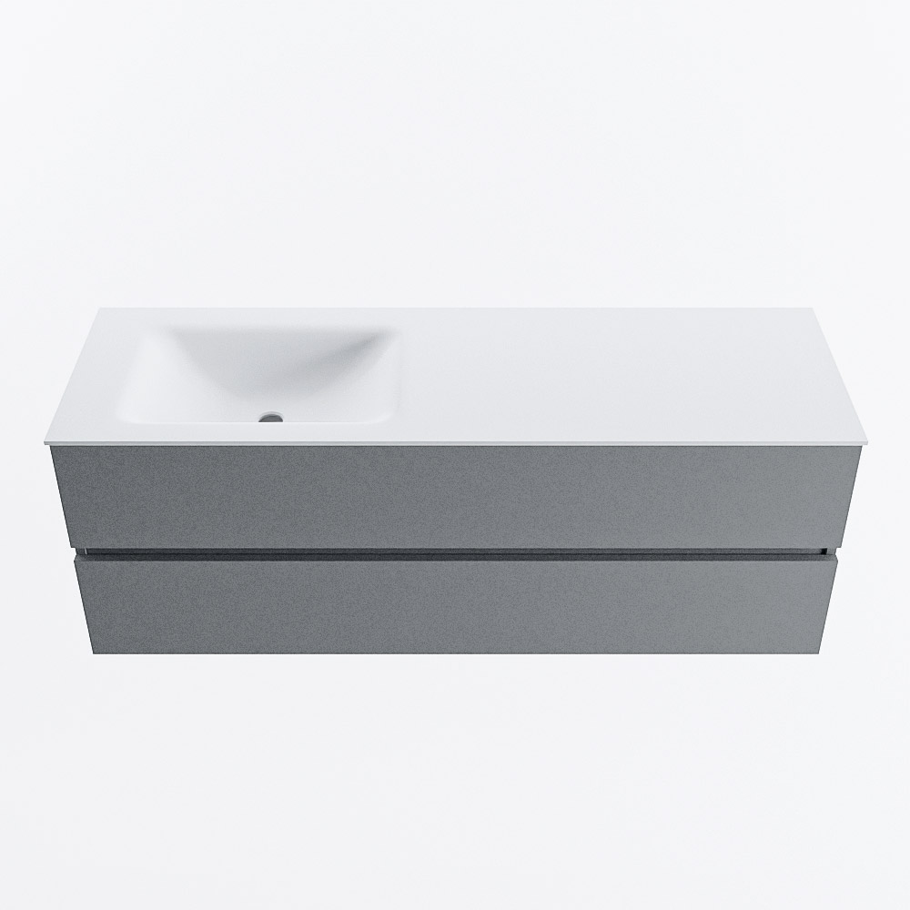 MONDIAZ VICA 140cm mueble de baño Plata 2 cajones. Lavabo CLOUD Izquierda sin orificio, color Talc. 5 MONDIAZ VICA 140cm mueble de baño Plata 2 cajones. Lavabo CLOUD Izquierda sin orificio, color Talc. - Imagen 5