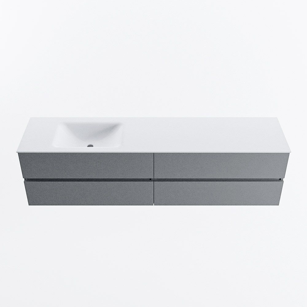 MONDIAZ VICA 190cm mueble de baño Plata 4 cajones. Lavabo CLOUD Izquierda 1 orificio, color Talc. 5 MONDIAZ VICA 190cm mueble de baño Plata 4 cajones. Lavabo CLOUD Izquierda 1 orificio, color Talc. - Imagen 5