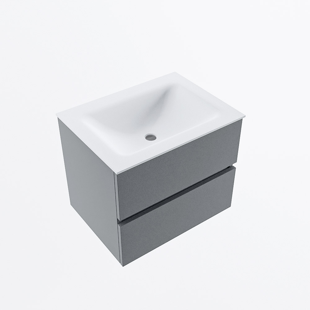 MONDIAZ VICA 60cm mueble de baño Plata 2 cajones. Lavabo CLOUD Centro sin orificio, color Talc. 6 MONDIAZ VICA 60cm mueble de baño Plata 2 cajones. Lavabo CLOUD Centro sin orificio, color Talc. - Imagen 6