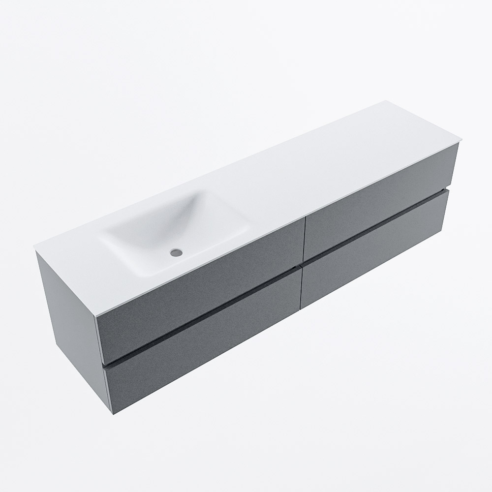 MONDIAZ VICA 180cm mueble de baño Plata 4 cajones. Lavabo CLOUD Izquierda sin orificio, color Talc. 6 MONDIAZ VICA 180cm mueble de baño Plata 4 cajones. Lavabo CLOUD Izquierda sin orificio, color Talc. - Imagen 6