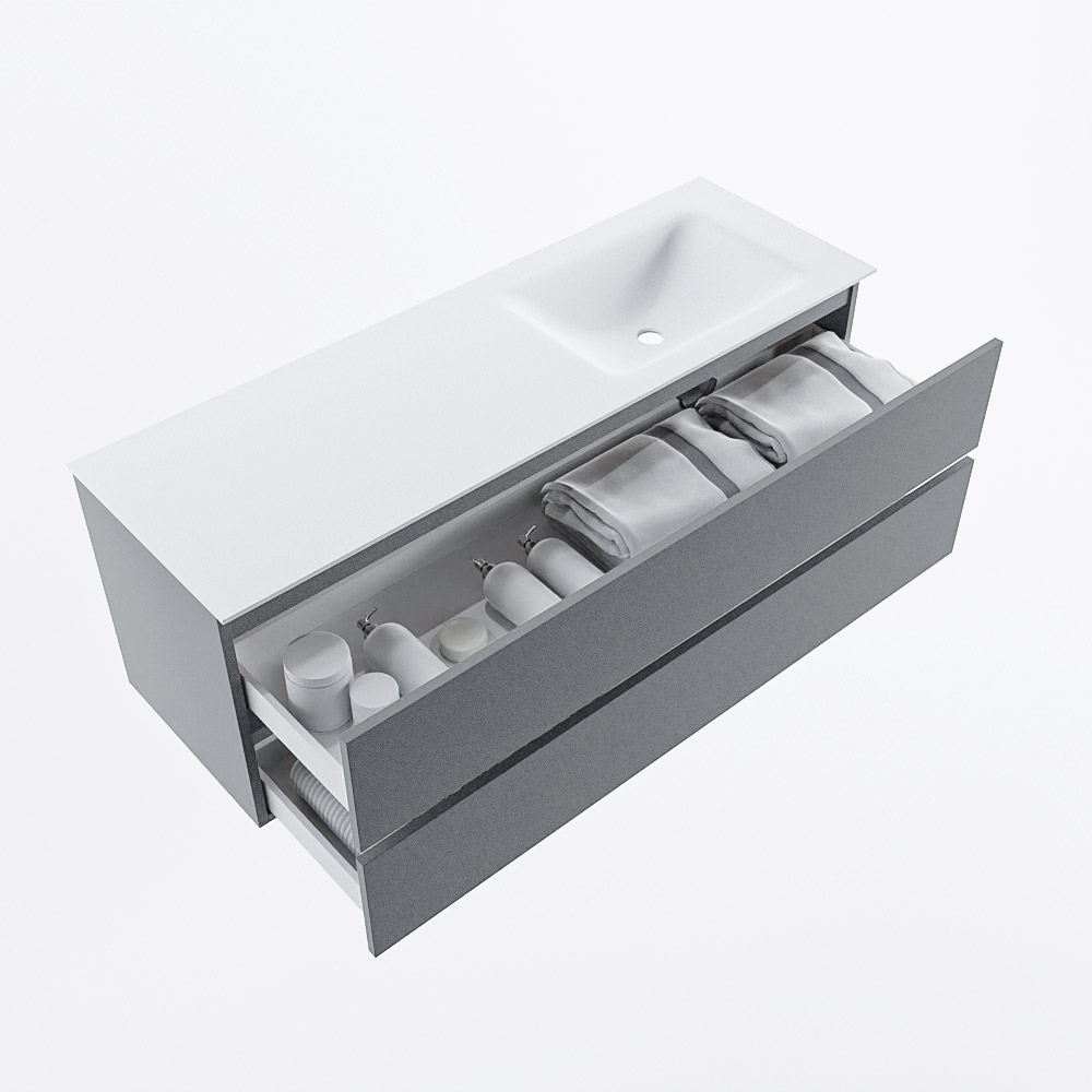 MONDIAZ VICA 140cm mueble de baño Plata 2 cajones. Lavabo CLOUD Derecho sin orificio, color Talc. 7 MONDIAZ VICA 140cm mueble de baño Plata 2 cajones. Lavabo CLOUD Derecho sin orificio, color Talc. - Imagen 7