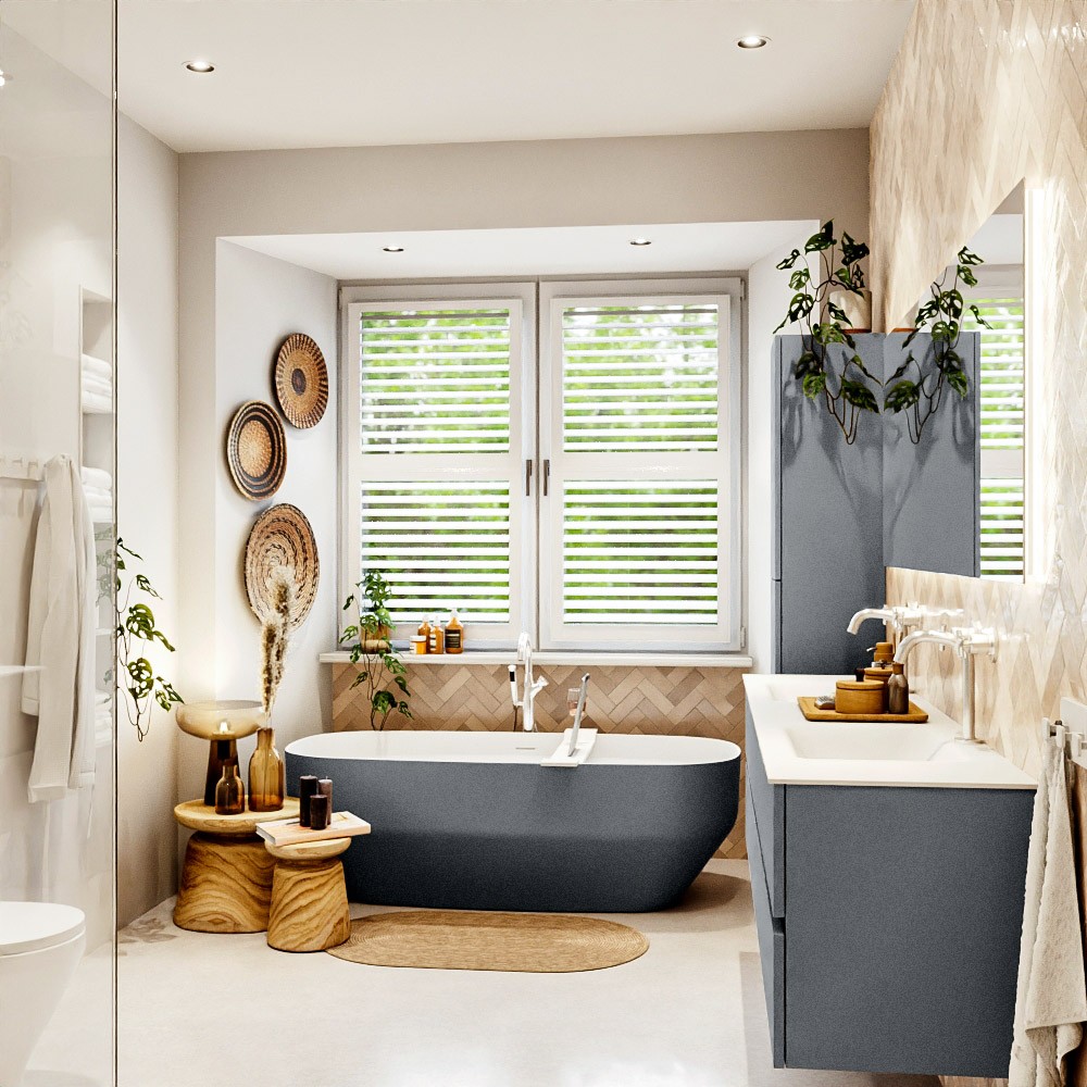 MONDIAZ VICA 190cm mueble de baño Plata 4 cajones. Lavabo CLOUD Doble 2 orificios, color Talc. 3 MONDIAZ VICA 190cm mueble de baño Plata 4 cajones. Lavabo CLOUD Doble 2 orificios, color Talc. - Imagen 3