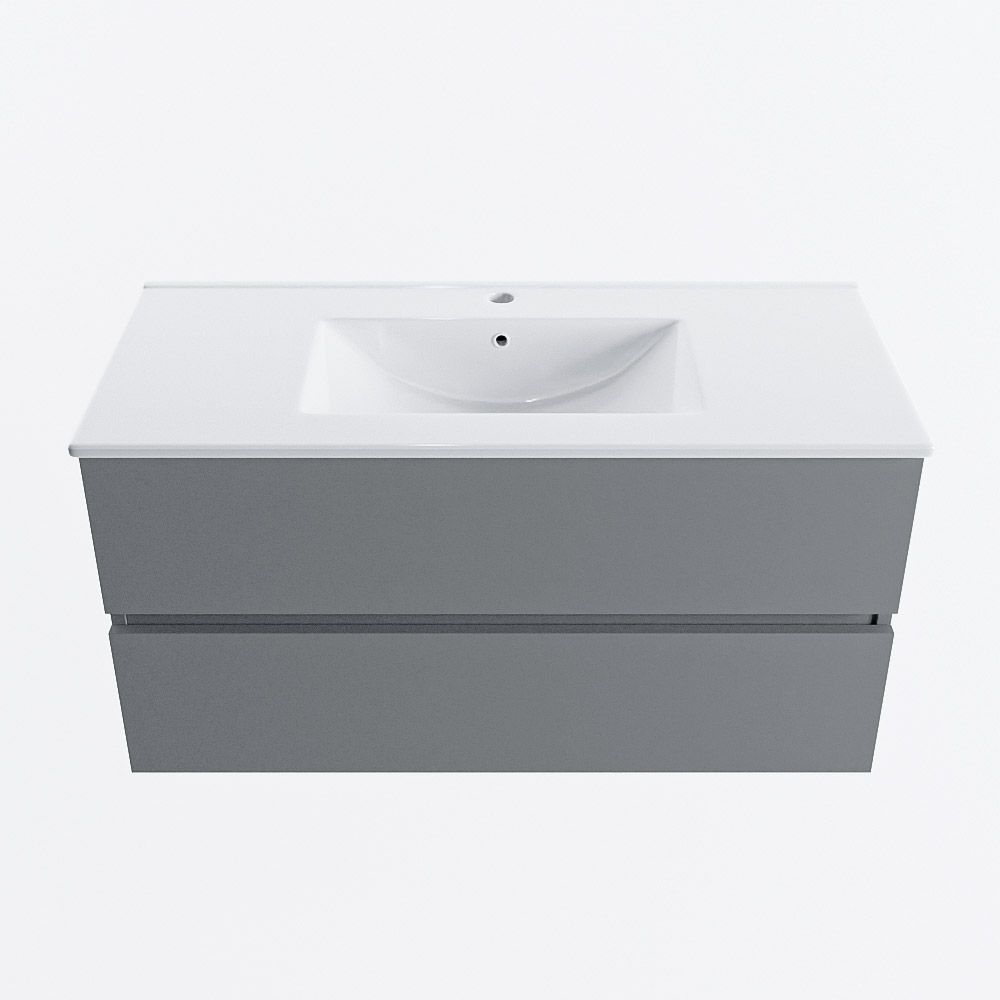 MONDIAZ VICA 100cm mueble de baño Plata 2 cajones. Lavabo DENIA Centro 1 orificio, color Blanco brillo. 5 MONDIAZ VICA 100cm mueble de baño Plata 2 cajones. Lavabo DENIA Centro 1 orificio, color Blanco brillo. - Imagen 5