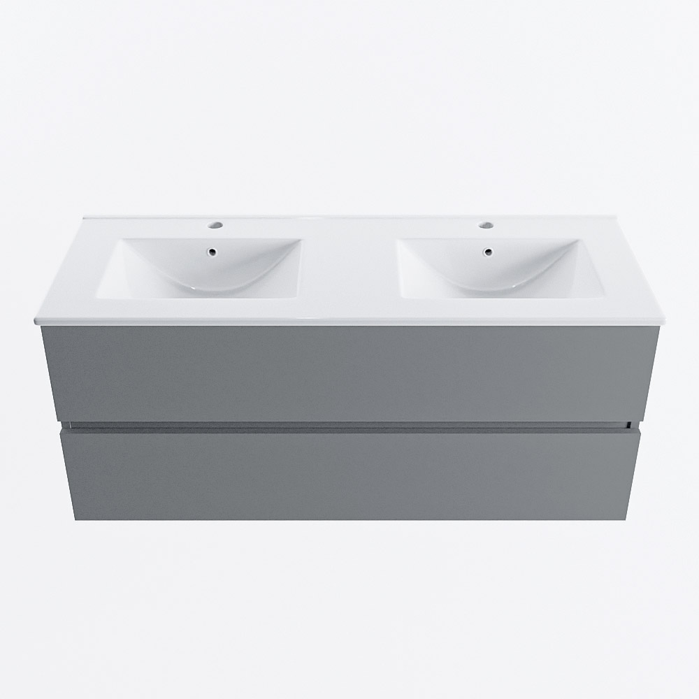 MONDIAZ VICA 120cm mueble de baño Plata 2 cajones. Lavabo DENIA Doble 2 orificios, color Blanco brillo. 5 MONDIAZ VICA 120cm mueble de baño Plata 2 cajones. Lavabo DENIA Doble 2 orificios, color Blanco brillo. - Imagen 5