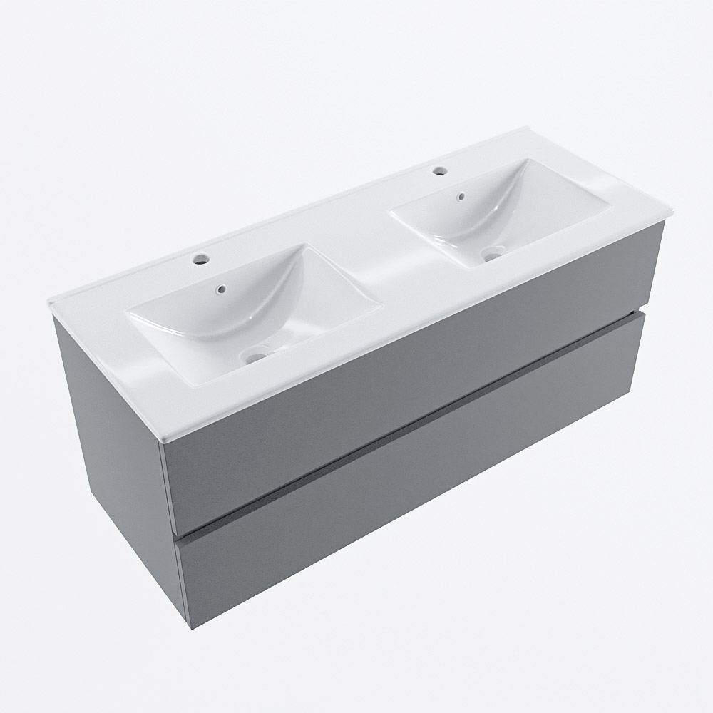 MONDIAZ VICA 120cm mueble de baño Plata 2 cajones. Lavabo DENIA Doble 2 orificios, color Blanco brillo. 6 MONDIAZ VICA 120cm mueble de baño Plata 2 cajones. Lavabo DENIA Doble 2 orificios, color Blanco brillo. - Imagen 6