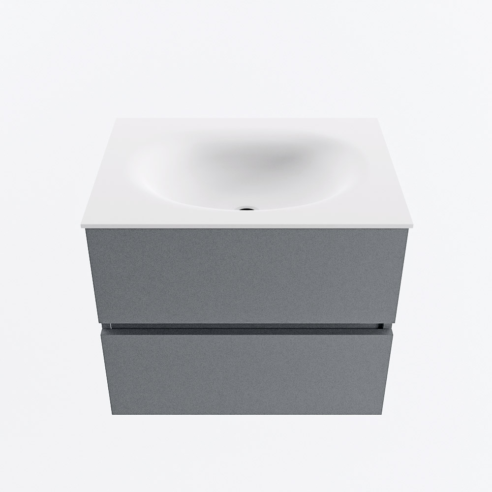 MONDIAZ VICA 60cm mueble de baño Plata 2 cajones. Lavabo MOON Centro 1 orificio, color Talc. 5 MONDIAZ VICA 60cm mueble de baño Plata 2 cajones. Lavabo MOON Centro 1 orificio, color Talc. - Imagen 5