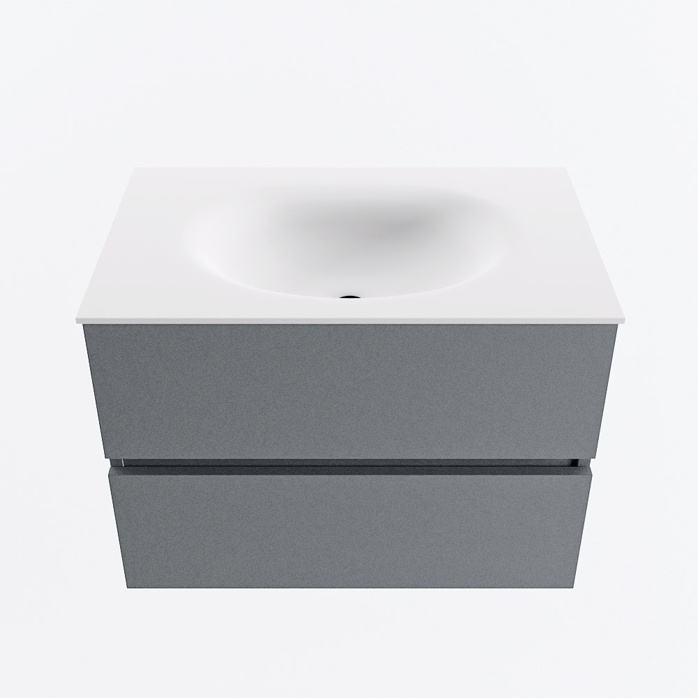 MONDIAZ VICA 70cm mueble de baño Plata 2 cajones. Lavabo MOON Centro sin orificio, color Talc. 5 MONDIAZ VICA 70cm mueble de baño Plata 2 cajones. Lavabo MOON Centro sin orificio, color Talc. - Imagen 5